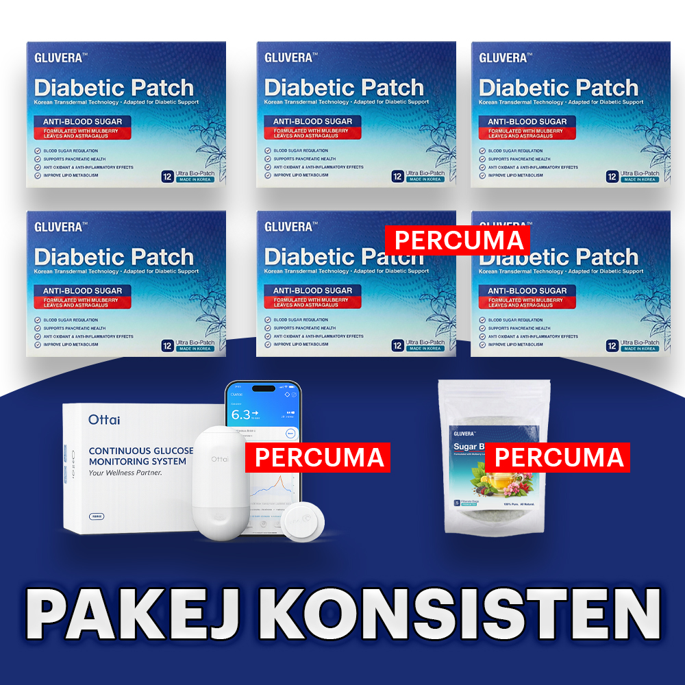 PAKEJ KONSISTEN (4 KOTAK + FREE GLUCOSE METER + FREE 2 KOTAK + FREE 1 TEH HERBA))